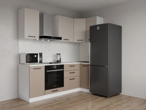 Кухонный гарнитур угловой Каппучино 2200*1000 (Стол. 38мм) в Елабуге - elabuga.ok-mebel.com | фото