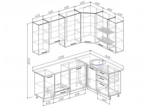 Кухонный гарнитур угловой Крафт 2200*1600 (Стол. 38мм) в Елабуге - elabuga.ok-mebel.com | фото 2