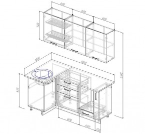 Кухонный гарнитур угловой Латте 1000*1800 (Стол. 38мм) в Елабуге - elabuga.ok-mebel.com | фото 2