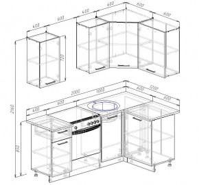 Кухонный гарнитур угловой Шимо 2000х1200 (Стол. 26мм) в Елабуге - elabuga.ok-mebel.com | фото 2