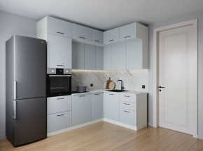 Кухонный гарнитур угловой Смоки 2200*1700 (Стол. 38мм) в Елабуге - elabuga.ok-mebel.com | фото