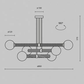 Люстра на штанге Maytoni Teatro MOD287PL-06BS в Елабуге - elabuga.ok-mebel.com | фото 3