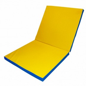 Мат гимнастический 2х1х0,1м складной цв. синий-желтый в Елабуге - elabuga.ok-mebel.com | фото 1