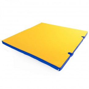Мат гимнастический 1х1х0,05м с вырезом под стойки цв. синий-желтый в Елабуге - elabuga.ok-mebel.com | фото 1