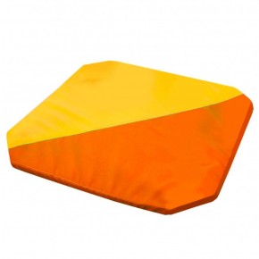 Мат гимнастический 1,3x1,3x0,05м складной скошенные углы цв.оранжевый-желтый в Елабуге - elabuga.ok-mebel.com | фото 1