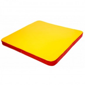 Мат гимнастический 1,36х1,36х0,08м складной закругленные углы цв. красный-желтый (для ДСК Игрунок) в Елабуге - elabuga.ok-mebel.com | фото