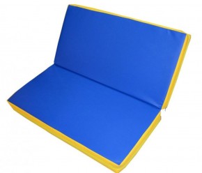 Мат гимнастический 1х1х0,08м складной цв. синий-желтый в Елабуге - elabuga.ok-mebel.com | фото