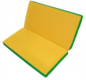 Мат гимнастический 1х1х0,08м складной цв. зеленый-желтый в Елабуге - elabuga.ok-mebel.com | фото 1
