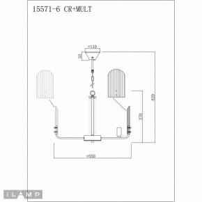 Подвесная люстра iLamp Dolce 15571-6 CR+MULT в Елабуге - elabuga.ok-mebel.com | фото 3