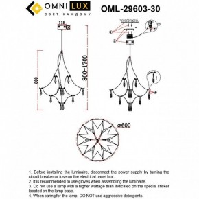 Подвесная люстра Omnilux Perelli OML-29603-30 в Елабуге - elabuga.ok-mebel.com | фото 10