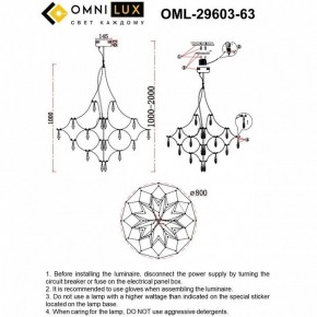 Подвесная люстра Omnilux Perelli OML-29603-63 в Елабуге - elabuga.ok-mebel.com | фото 8