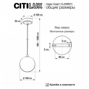 Подвесной светильник Citilux Адам Смарт CL228B011 в Елабуге - elabuga.ok-mebel.com | фото 5