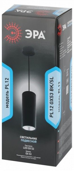 Подвесной светильник Эра  PL12 GX53 BK/SL в Елабуге - elabuga.ok-mebel.com | фото 6