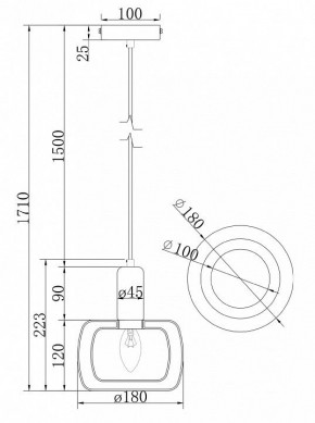 Подвесной светильник Maytoni Vision MOD411PL-01G в Елабуге - elabuga.ok-mebel.com | фото 7