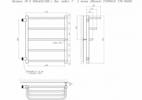 Полотенцесушитель Лесенка Л5-9 500х610/500 с бок. подкл. 1" 5 полок 3(волна) (TERMAX) ТЛ5-95050 в Елабуге - elabuga.ok-mebel.com | фото 3