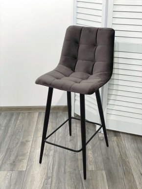 Полубарный стул CHILLI-QB графит #14, велюр / черный каркас (H=66cm) М-City в Елабуге - elabuga.ok-mebel.com | фото 2