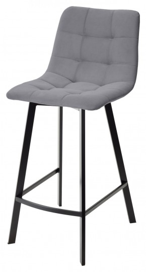 Полубарный стул CHILLI-QB SQUARE серый #27, велюр / черный каркас (H=66cm) М-City в Елабуге - elabuga.ok-mebel.com | фото