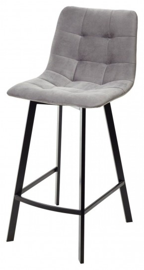 Полубарный стул CHILLI-QB SQUARE светло-серый #26, велюр / черный каркас (H=66cm) М-City в Елабуге - elabuga.ok-mebel.com | фото 1