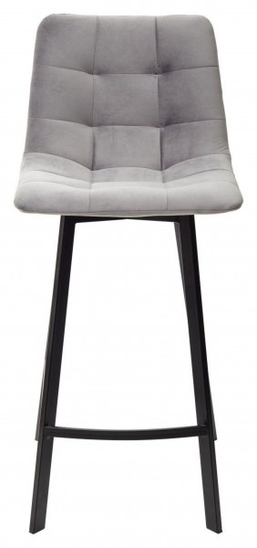 Полубарный стул CHILLI-QB SQUARE светло-серый #26, велюр / черный каркас (H=66cm) М-City в Елабуге - elabuga.ok-mebel.com | фото 3