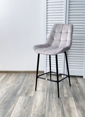 Полубарный стул ХОФМАН, цвет H-09 Светло-серый, велюр / черный каркас H=63cm М-City в Елабуге - elabuga.ok-mebel.com | фото 2