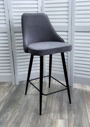 Полубарный стул NEPAL-PB СЕРЫЙ #27, велюр/ черный каркас (H=68cm) М-City в Елабуге - elabuga.ok-mebel.com | фото 2