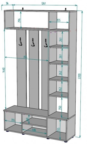 Прихожая с зеркалом V20_M в Елабуге - elabuga.ok-mebel.com | фото 2