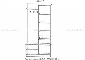 Прихожая София 1 в Елабуге - elabuga.ok-mebel.com | фото 2