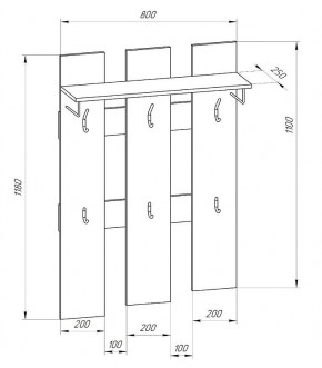 Прихожая-вешалка большая 800 в Елабуге - elabuga.ok-mebel.com | фото 2