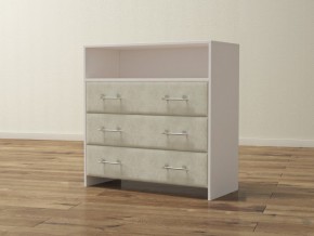 PROxSON Комод Varna (ЛДСП Белая+ткань Белый/Savana Milk (молочный)) 90x40 в Елабуге - elabuga.ok-mebel.com | фото
