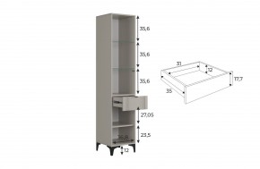 РИЧ Шкаф однодверный со стеклом в Елабуге - elabuga.ok-mebel.com | фото 3