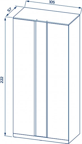 S01194 Варма Стор 105 шкаф распашной с зеркалом 222х105х57, белый в Елабуге - elabuga.ok-mebel.com | фото 2