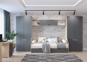 Шкаф 2-х створчатый АНТАЛИЯ (Сонома/Графит софт) в Елабуге - elabuga.ok-mebel.com | фото 3