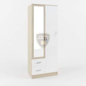 Шкаф 2-х створчатый с зеркалом Софи СШК 800.3 (дуб сонома/белый глянец) в Елабуге - elabuga.ok-mebel.com | фото 1