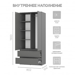Шкаф 2-х створчатый Симпл ШК-03 (графит) в Елабуге - elabuga.ok-mebel.com | фото 5