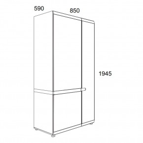 Шкаф 2D/TYP 20A, LINATE ,цвет белый/сонома трюфель в Елабуге - elabuga.ok-mebel.com | фото 3