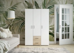 Шкаф 3-х створчатый с ящиками VICTOR (Сонома-Белый) в Елабуге - elabuga.ok-mebel.com | фото 3