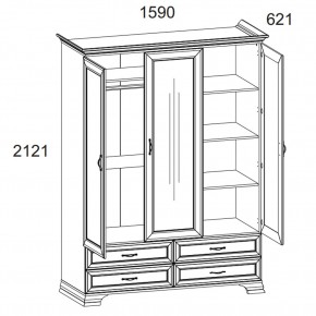 Шкаф 3D4S Z, TIFFANY, цвет вудлайн кремовый в Елабуге - elabuga.ok-mebel.com | фото 2