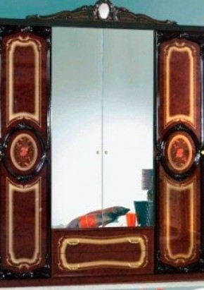 Шкаф 4-х дверный с зеркалами (01.144) Роза (могано) в Елабуге - elabuga.ok-mebel.com | фото