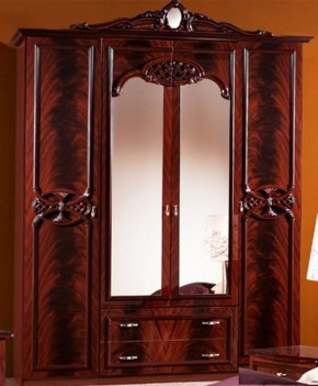 Шкаф 4-х дверный с зеркалами (03.144) Ольга (могано) в Елабуге - elabuga.ok-mebel.com | фото