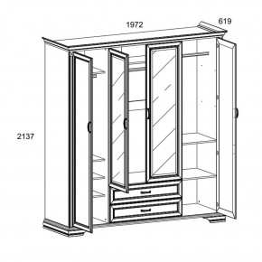 Шкаф 4D2S Z , MONAKO, цвет Сосна винтаж в Елабуге - elabuga.ok-mebel.com | фото