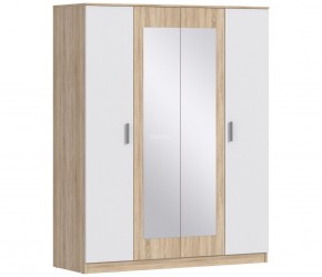 Шкаф 4х дверный с зеркалами Уют СБ-2750/1 (Дуб Сонома/Белый) в Елабуге - elabuga.ok-mebel.com | фото