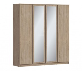 Шкаф 4х дверный с зеркалами Веста СБ-3082 (Дуб Сонома) в Елабуге - elabuga.ok-mebel.com | фото