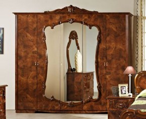 Шкаф 5-и дверный с зеркалами (20.145) Тициана (орех) в Елабуге - elabuga.ok-mebel.com | фото