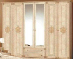Шкаф 6-и дверный с зеркалами (02.146) Рома (беж) в Елабуге - elabuga.ok-mebel.com | фото