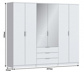 Шкаф 6-ти дверный Николь СБ-2593/1 (Белый) в Елабуге - elabuga.ok-mebel.com | фото 3