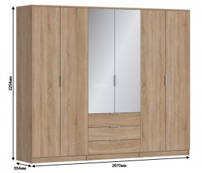 Шкаф 6-ти дверный Николь СБ-2593/1 (Дуб Сонома) в Елабуге - elabuga.ok-mebel.com | фото 3