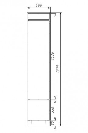 Шкаф для Одежды ЭШ1-РП-19-4 (ручка профильная) серия "Экон" в Елабуге - elabuga.ok-mebel.com | фото 2
