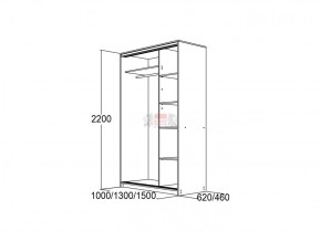 МИРАЖ 10.2 (620) Шкаф для платья и белья в Елабуге - elabuga.ok-mebel.com | фото 2