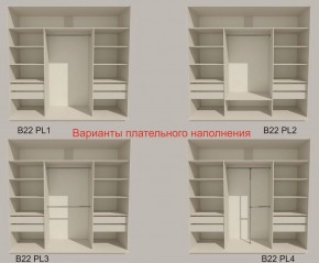 Шкаф-купе 2100 серии SOFT D2+D7+D3+B22+PL2 (по 2 ящика лев/прав+1штанга+1полка) профиль «Графит» в Елабуге - elabuga.ok-mebel.com | фото 6