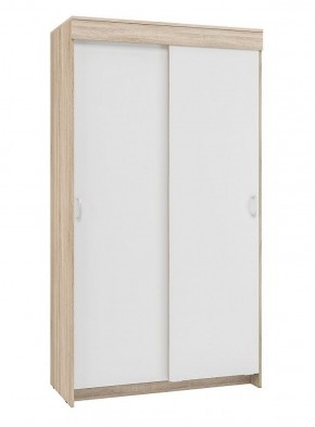 Шкаф-купе Бассо 1.0 (Дуб Сонома/Белый) 2 двери 2 зеркальные вставки в Елабуге - elabuga.ok-mebel.com | фото 3